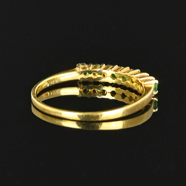 Vintage 14K Gold Emerald Half Eternity Band Ring - Boylerpf