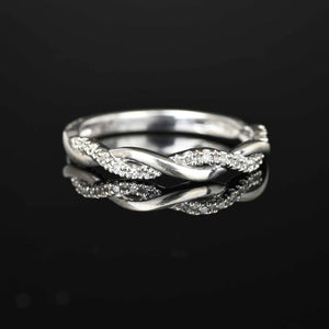 Vintage Half Eternity Weave Diamond Ring Band - Boylerpf