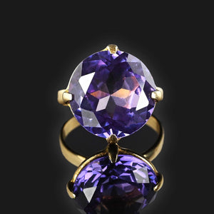 Vintage 13 CTW Color Change Sapphire Ring in 14K Gold - Boylerpf