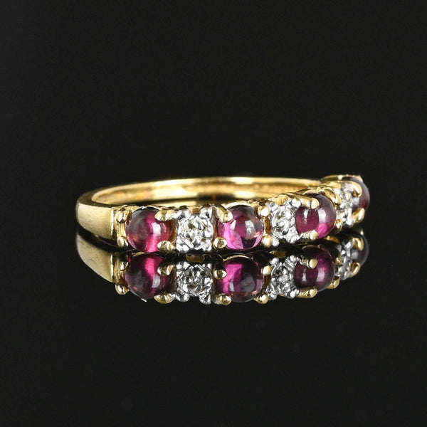 Vintage Diamond Pink Tourmaline Cabochon Ring - Boylerpf