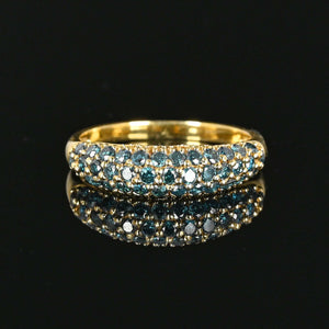 Vintage 14K Gold Blue Diamond Ring Band - Boylerpf