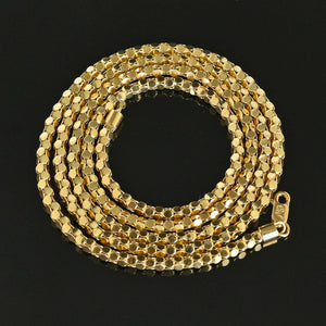 Coin Dot Box Link 14K Gold Chain Necklace, 23.25 in - Boylerpf