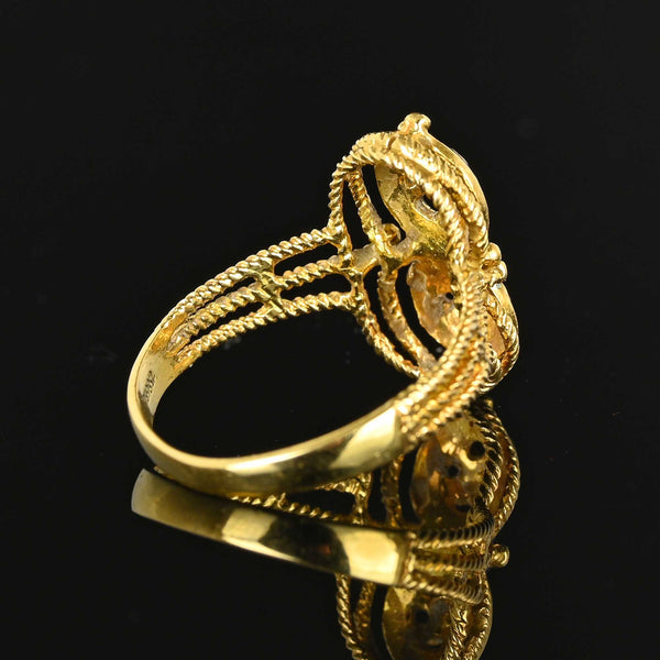 Floral Basket Solitaire Diamond Engagement Ring