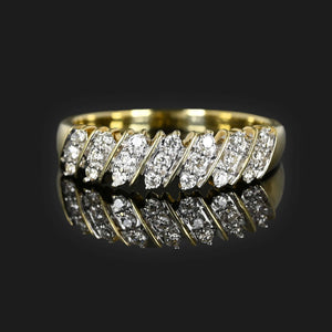 Vintage Gold Three Row Diamond Ring - Boylerpf