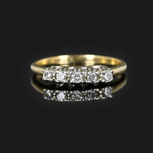 Vintage Five Stone Diamond Ring in 14K Gold - Boylerpf