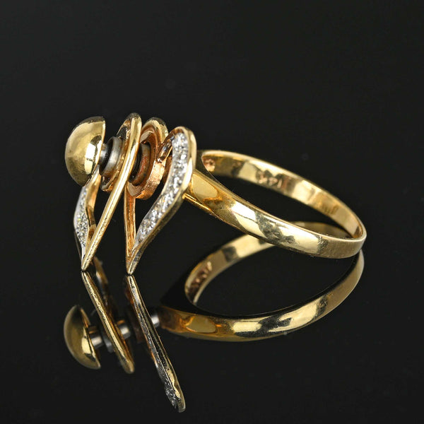 Vintage Spinning Diamond Heart Ring in 14K Gold - Boylerpf