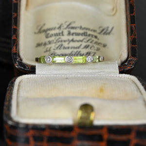 Modern Peridot Baguette Diamond Band Ring - Boylerpf