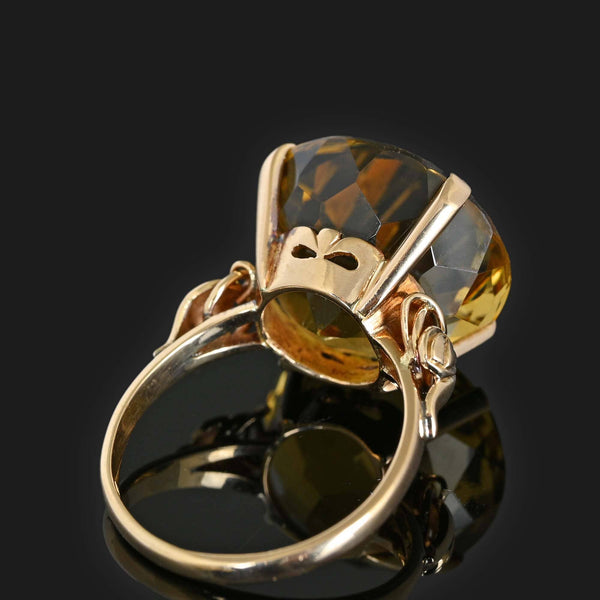 Retro 20 Carat Citrine Ring in 14K Gold - Boylerpf