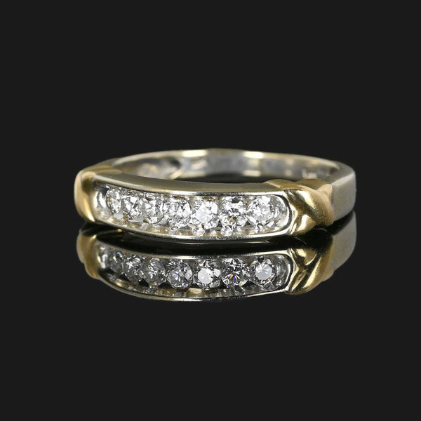 14K White Gold 7 Stone Round Diamond Wedding Band - 39910639