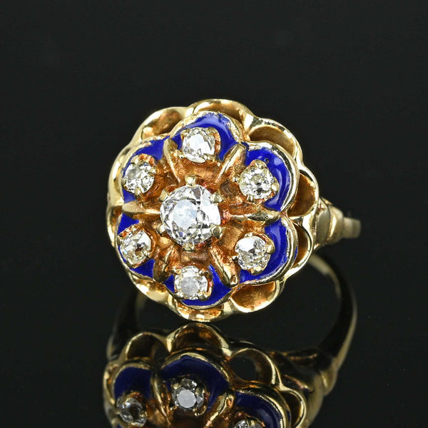 Art Deco 18ct Gold & Platinum, Old Mine Cut Diamond Solitaire Ring (74M) |  The Antique Jewellery Company