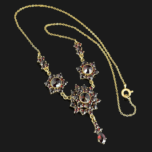 Antique Bohemian Garnet Pendant Necklace - Boylerpf