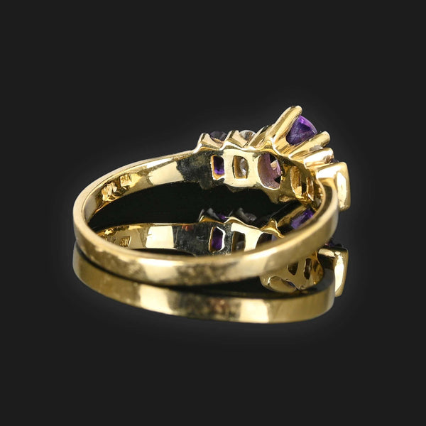 Vintage Diamond and Amethyst Ring in 14K Gold - Boylerpf