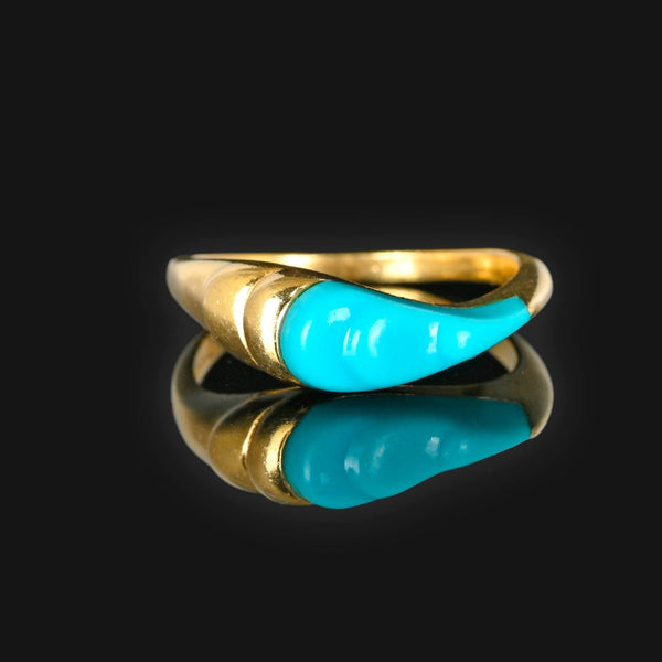 Vintage Kabana Turquoise Ring in 14K Gold - Boylerpf