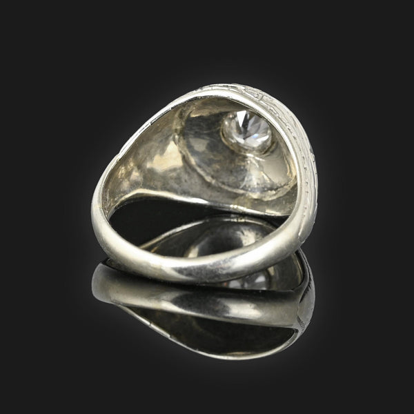 Antique .40 Carat Art Deco Diamond Ring in 14K White Gold - Boylerpf