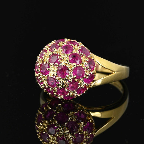 Vintage 14K Gold Ruby Bombe Ring - Boylerpf