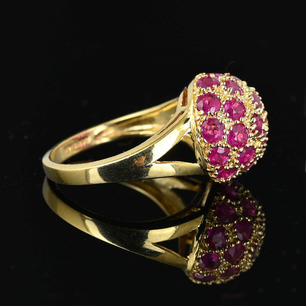 Vintage 14K Gold Ruby Bombe Ring - Boylerpf