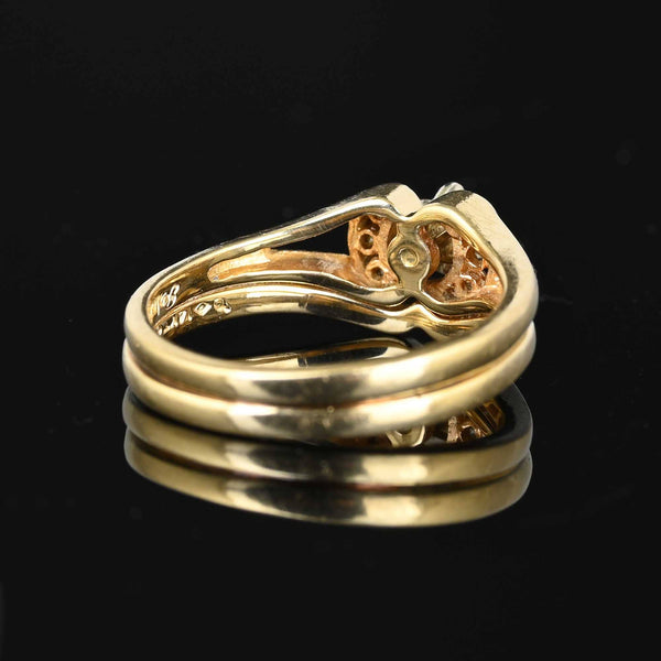 Vintage Diamond Solitaire Engagement Wedding Ring Set - Boylerpf