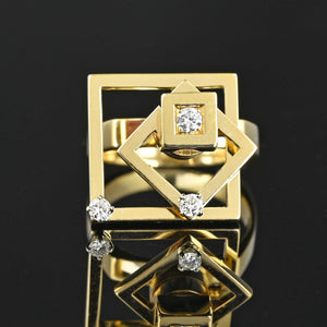 Tuefel Diamond Kinetic Motion Spinner Ring in 14K Gold - Boylerpf