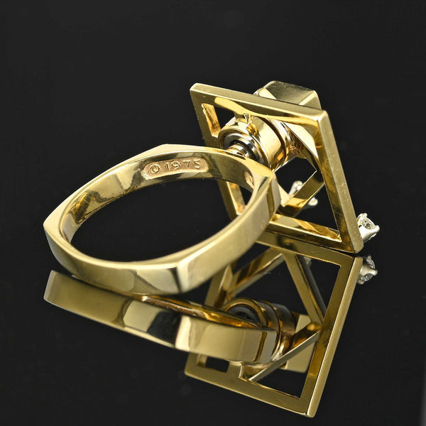 Tuefel Diamond Kinetic Motion Spinner Ring in 14K Gold - Boylerpf