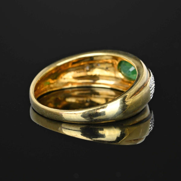 Vintage Gold Emerald Diamond Ring Band - Boylerpf
