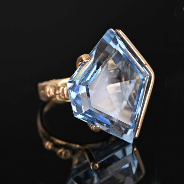 Fine Specialty Cut Blue Topaz Arrow Ring in 14K Gold - Boylerpf