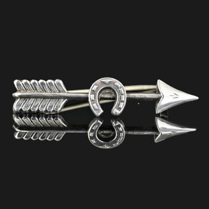 Victorian Silver HorseShoe Arrow Brooch C 1893 - Boylerpf