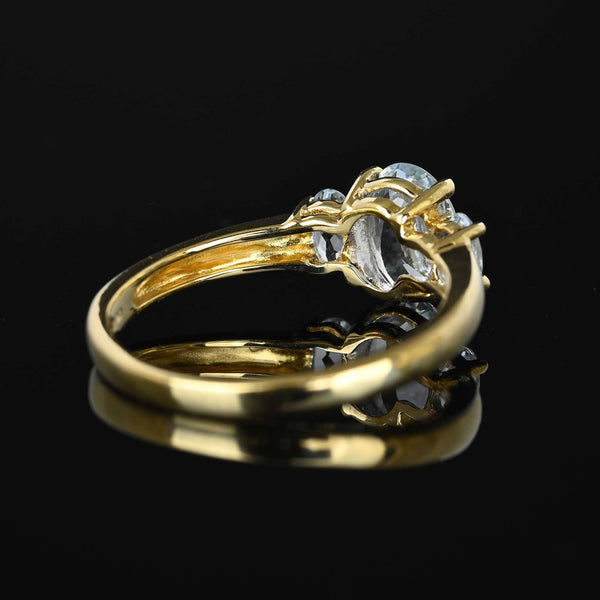 Vintage English Three Stone Aquamarine Ring in Gold - Boylerpf
