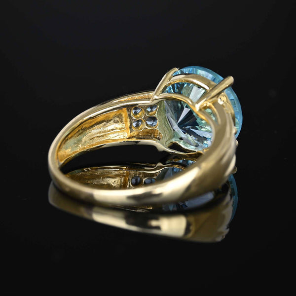 Vintage Fancy Cut Blue Topaz Ring in 14K Gold - Boylerpf