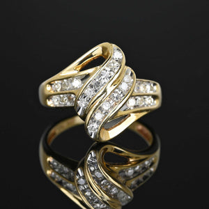 Vintage Diamond Cluster Love Knot Ring in Gold - Boylerpf