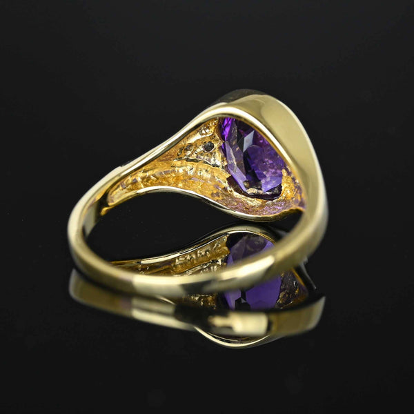 Vintage Diamond Accent Amethyst Bypass Ring in Gold - Boylerpf