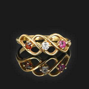 Ruby Garnet Spinel Infinity Ring in 10K Gold - Boylerpf