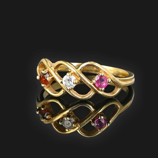 Ruby Garnet Spinel Infinity Ring in 10K Gold - Boylerpf