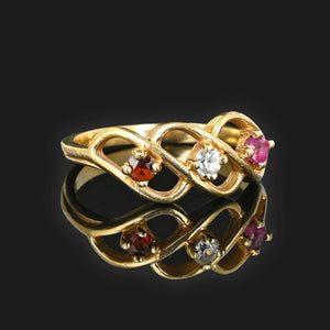 Ruby Garnet Spinel Infinity Ring in 10K Gold - Boylerpf