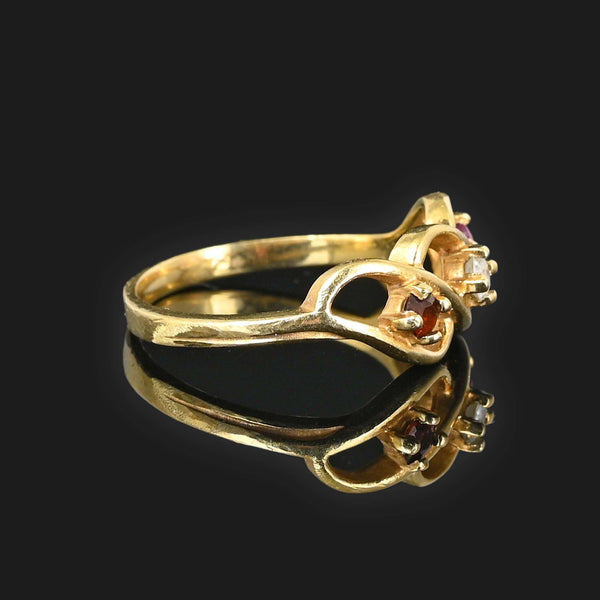 Ruby Garnet Spinel Infinity Ring in 10K Gold - Boylerpf