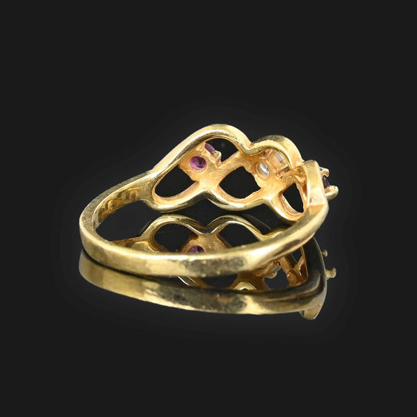 Ruby Garnet Spinel Infinity Ring in 10K Gold - Boylerpf