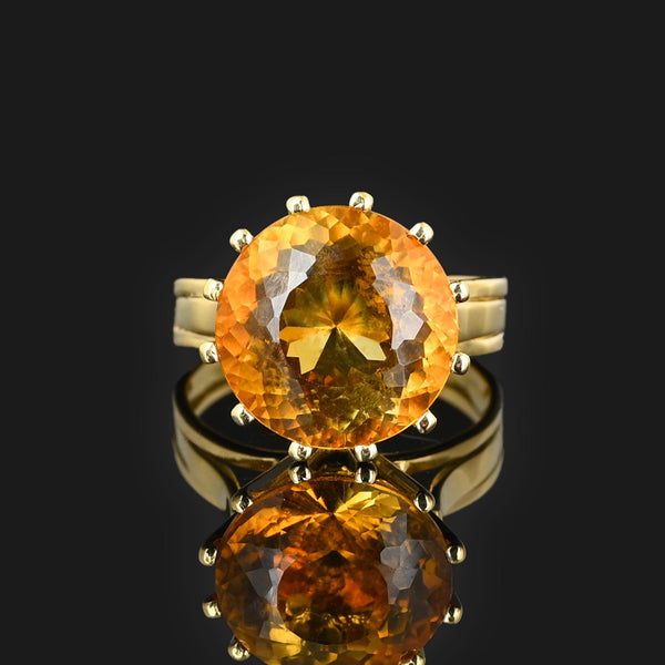 Portuguese Rose Cut Citrine Ring in 18K Gold - Boylerpf