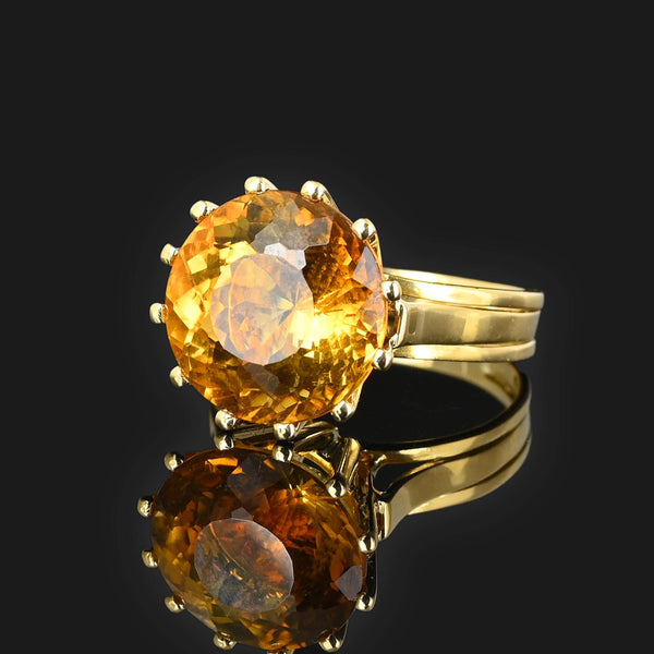 Portuguese Rose Cut Citrine Ring in 18K Gold - Boylerpf