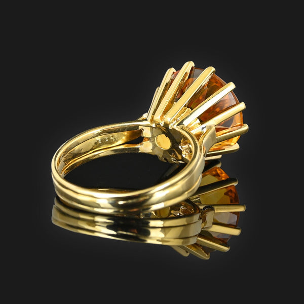 Portuguese Rose Cut Citrine Ring in 18K Gold - Boylerpf