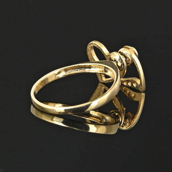 14K Gold Diamond Heart Spinner Ring, Kinetic Motion - Boylerpf