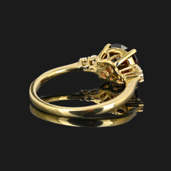Vintage Diamond Garnet Ring in 14K Gold - Boylerpf