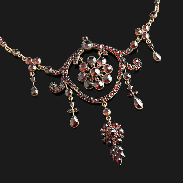 Antique ~ Czechoslovakian Garnet Necklace – Fancy Flea Antiques