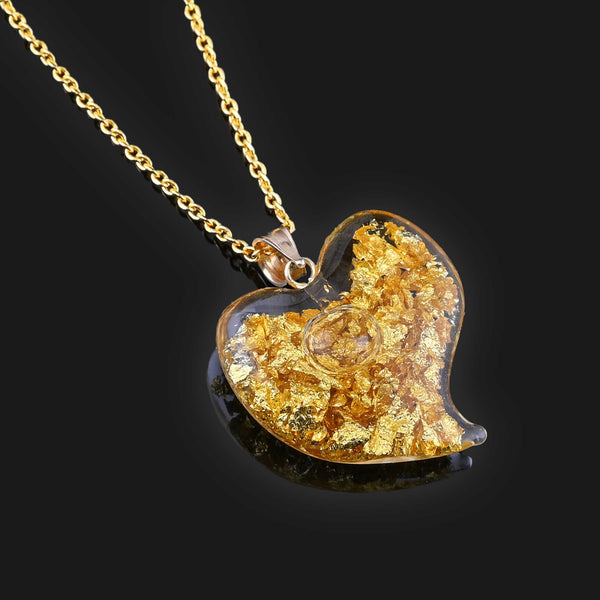 Buy Slip On Heart Gold Plated Sterling Silver Pendant Chain Necklace by  Mannash™ Jewellery
