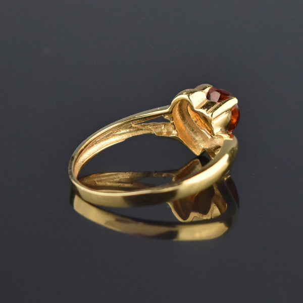 Vintage 14K Gold Diamond Heart Shape Citrine Ring - Boylerpf