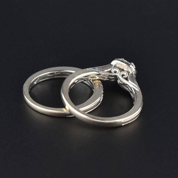 14K White Gold 1.25 CTW Diamond Engagement Wedding Ring Set - Boylerpf