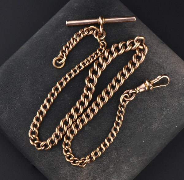 Antique Albert 18K Rolled Gold Pocket Watch Chain - Boylerpf