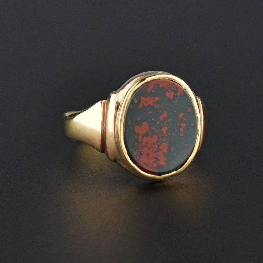 Antique Edwardian 15K Gold Bloodstone Signet Ring – Boylerpf