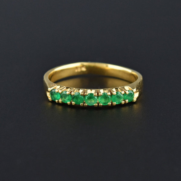 Vintage 18K Gold Emerald Stacking Band Ring, Sz 6.75 - Boylerpf