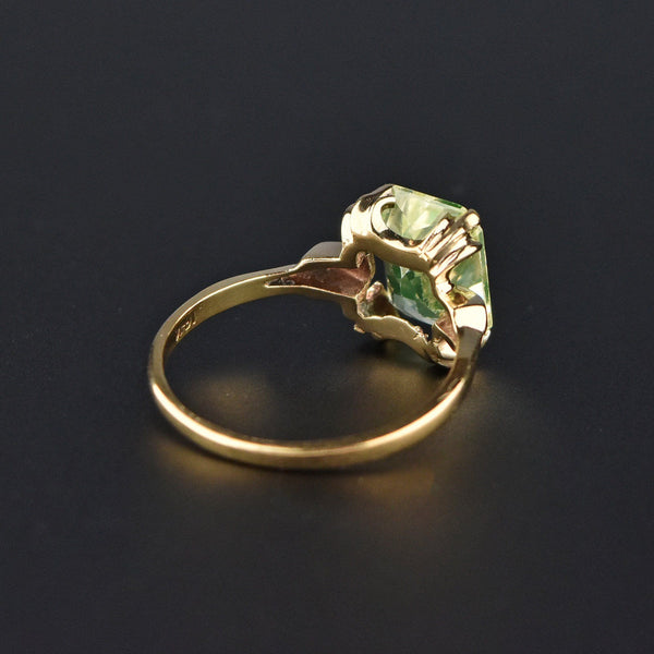 Art Deco 14K Gold Green Spinel Ring, Sz 7.75 - Boylerpf