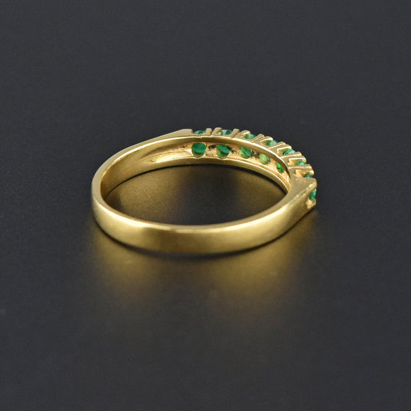 Vintage 18K Gold Emerald Stacking Band Ring, Sz 6.75 - Boylerpf