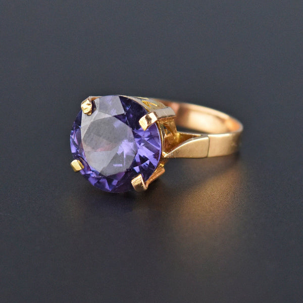 Vintage Alexandrite Ring,24k Gold Vermeil, Engagement Ring, Promise Ring •  Tribunali Italiani